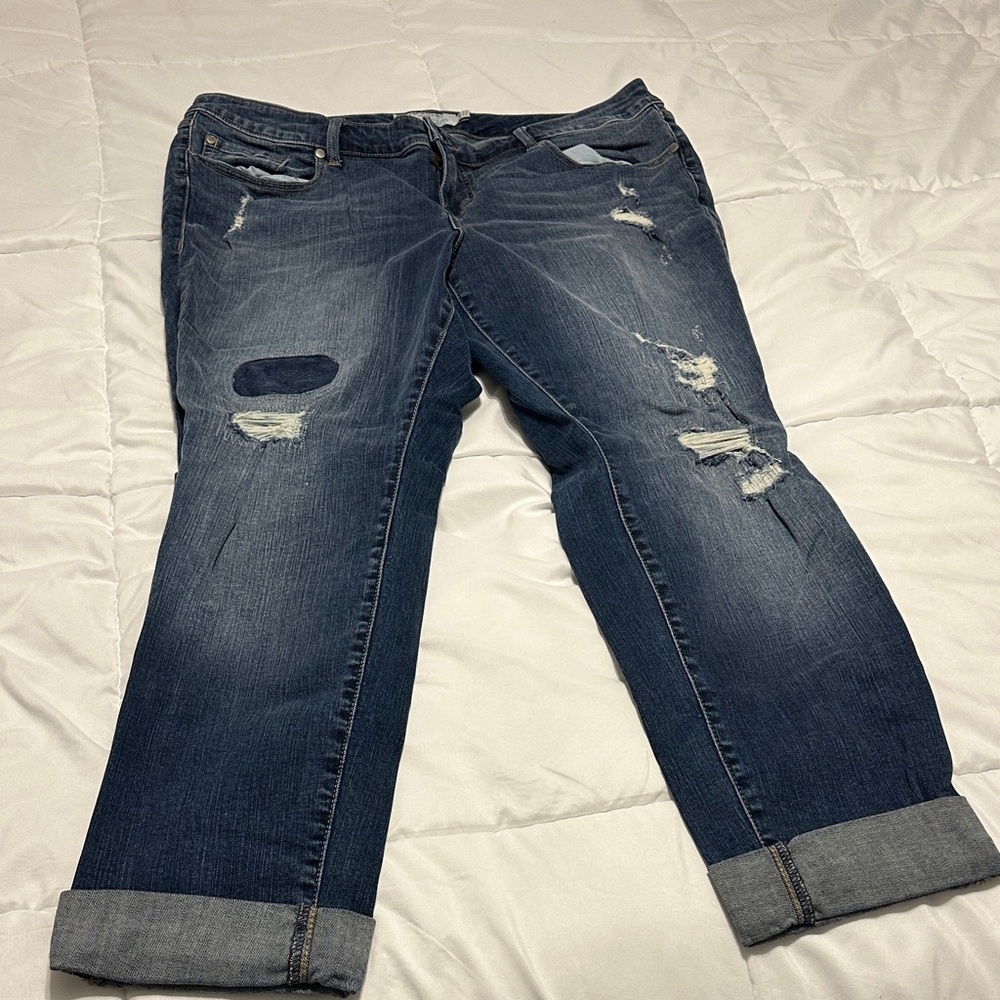 Stylish Distressed Blue Jeans for Women